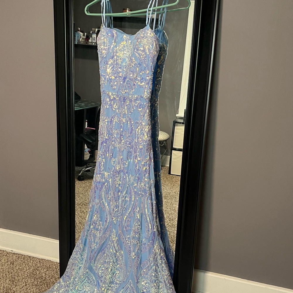 Windsor Iridescent Blue Sequin Dress